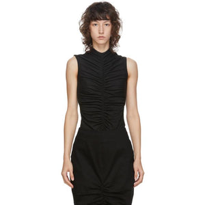 Edit SSENSE Exclusive Black Sleeveless Ruch Front T-Shirt