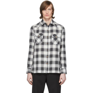 Eidos Black and White Plaid Western Shirt