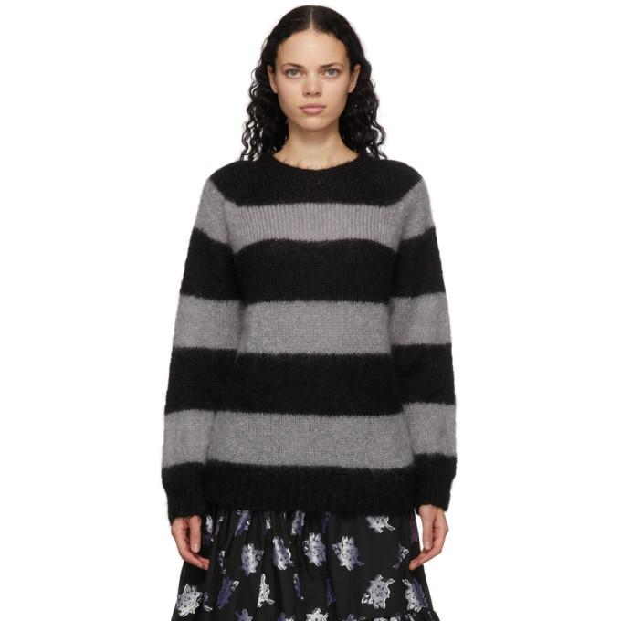 Erdem Black and Grey Mohair Heath Sweater