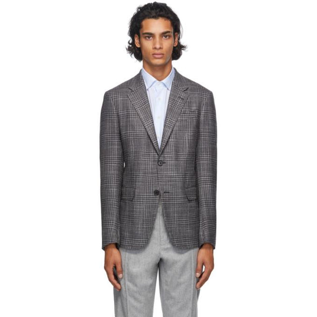 Ermenegildo Zegna Black and White Micro Check Blazer