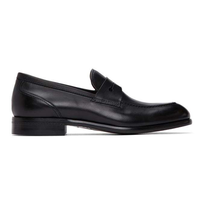 Ermenegildo Zegna Black Leather Marcello Moccasin Loafers