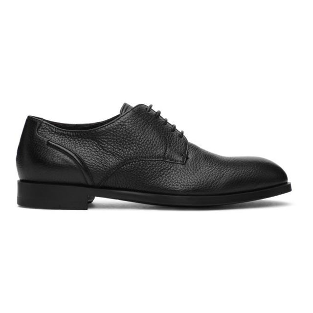 Ermenegildo Zegna Black Leather Siena Flex Derbys