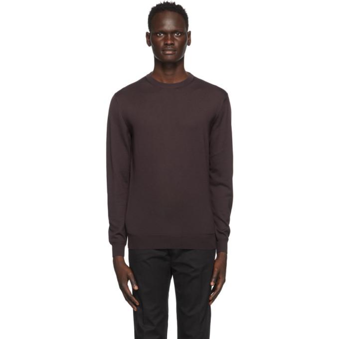 Ermenegildo Zegna Burgundy Cashmere Crewneck Sweater