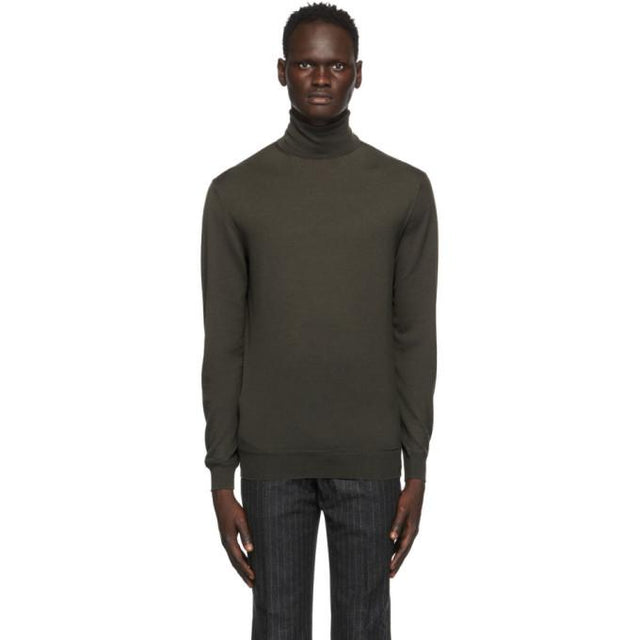 Ermenegildo Zegna Khaki Wool Turtleneck