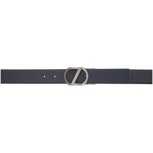 Ermenegildo Zegna Reversible Black and Brown Logo Belt