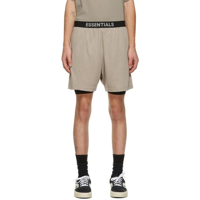 Essentials Beige Jersey Lounge Shorts