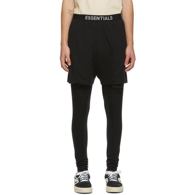 Essentials Black Jersey Lounge Shorts