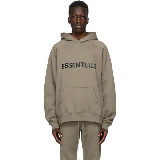 Essentials Taupe Pullover Logo Hoodie