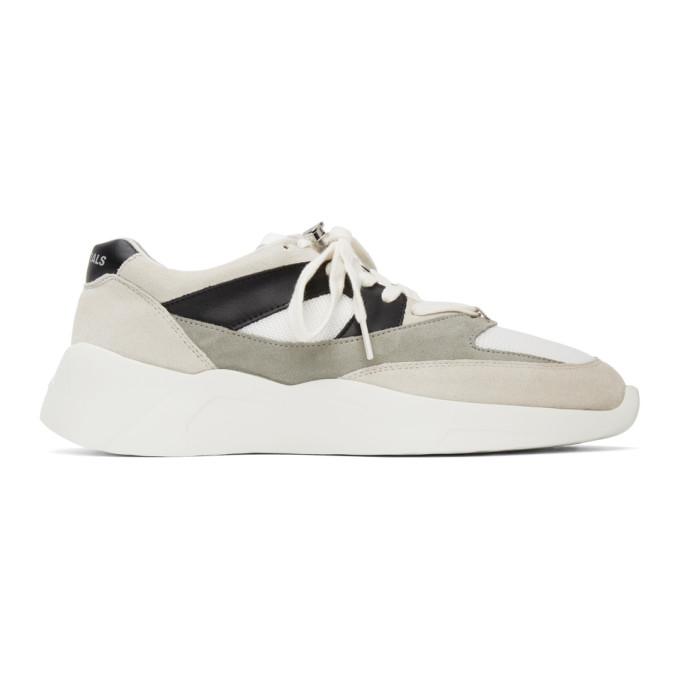 Essentials White and Grey Distance Sneakers