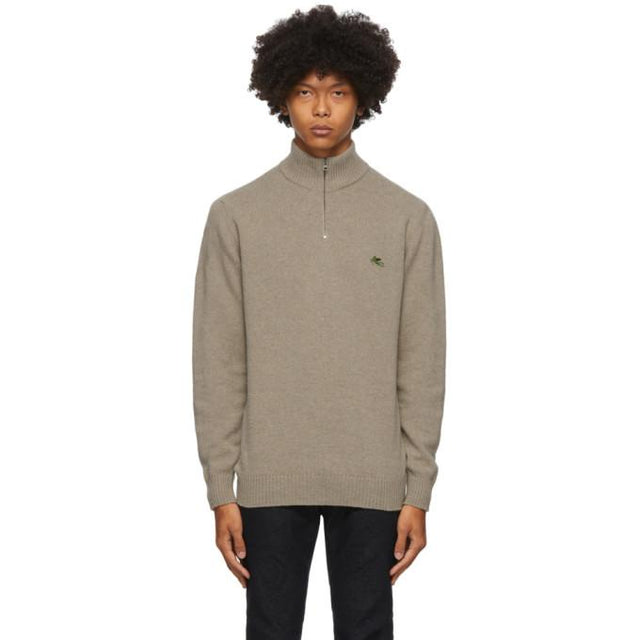 Etro Beige Wool Half-Zip Sweater