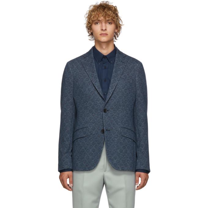 Etro Blue Morbida Regular Fit Blazer