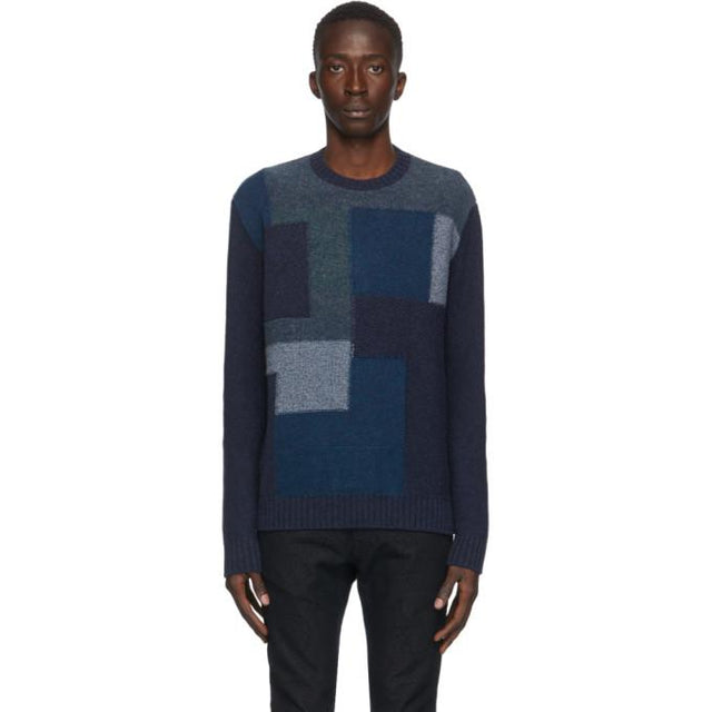 Etro Blue Patch Knit Crewneck