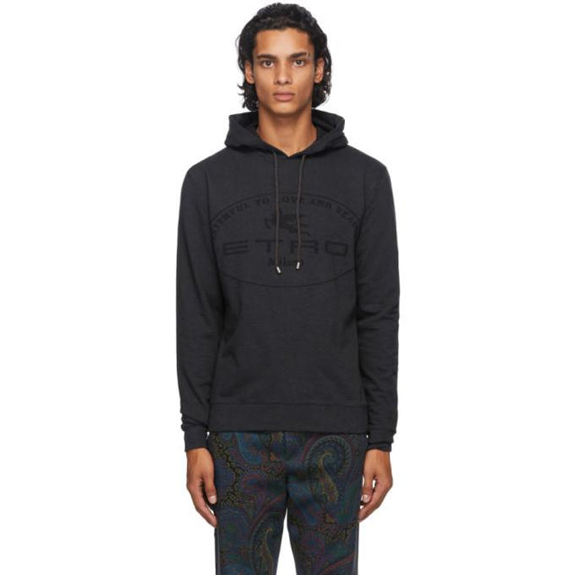 Etro Grey Logo Hoodie