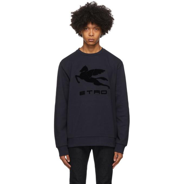 Etro Navy Crewneck Sweatshirt