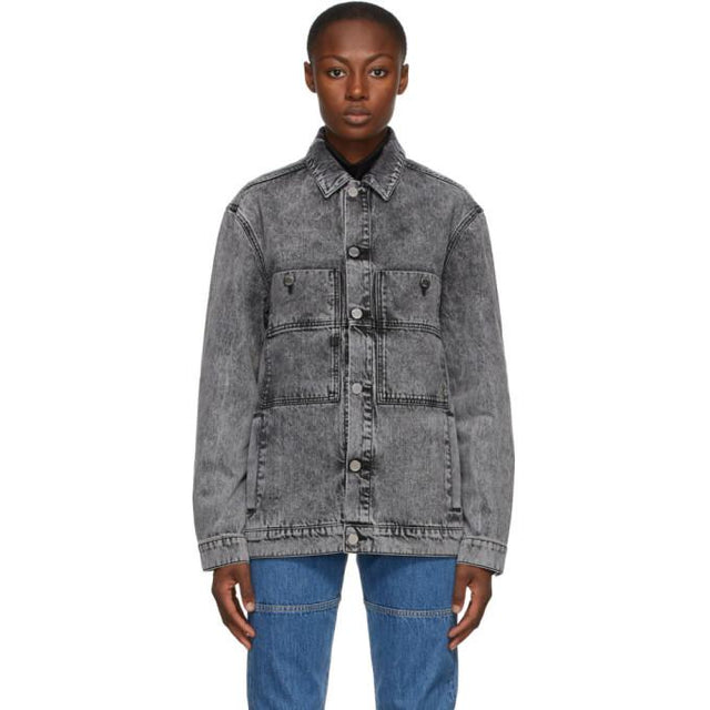 Etudes Black Guest Acid Wash Jacket