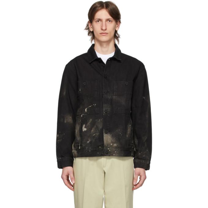 Etudes SSENSE Exclusive Black Denim Bleached Corner Jacket