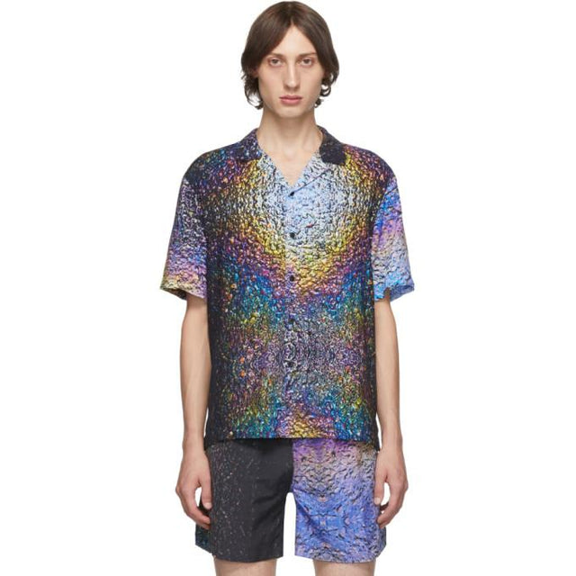 Everest Isles SSENSE Exclusive Multicolor Asphalt Print Beach Shirt