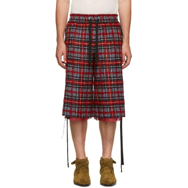 Faith Connexion Red and Black Tweed Laced Shorts