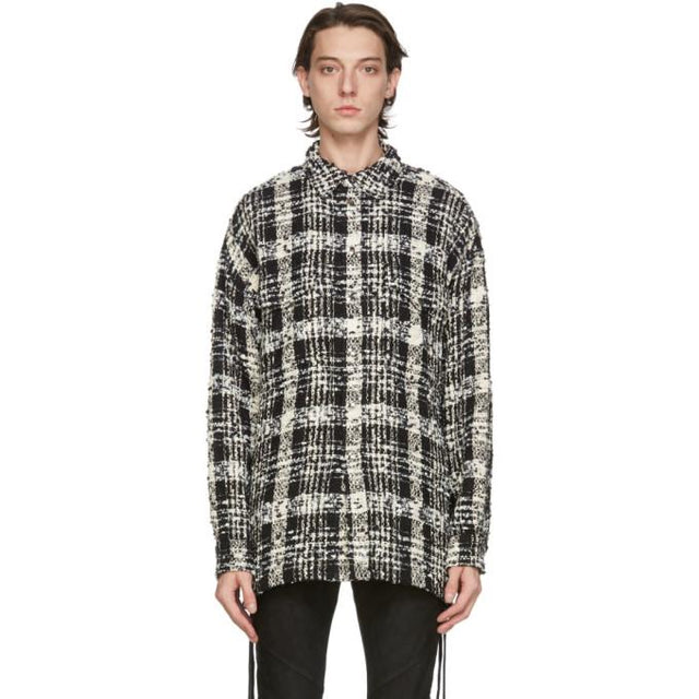 Faith Connexion SSENSE Exclusive Black and White Check Lace Over Shirt