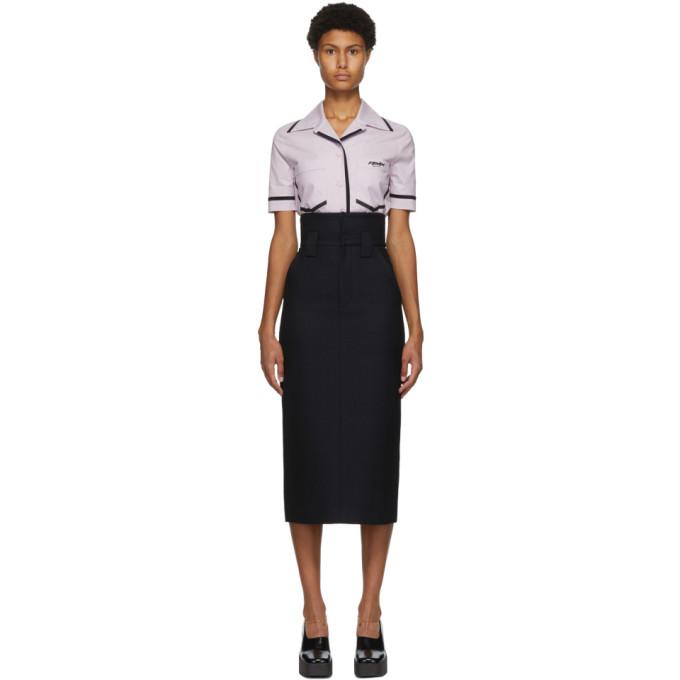 Fendi Black and Navy Prince Of Wales Skirt