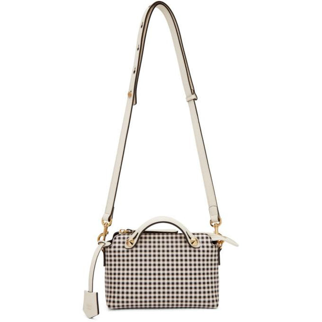 Fendi Black and Off-White Mini By The Way Boston Bag