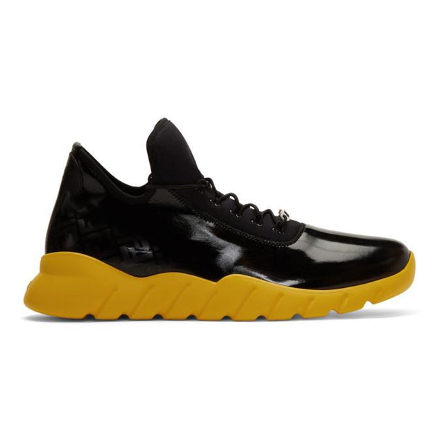 Fendi Black and Yellow Forever Fendi Runner Sneakers