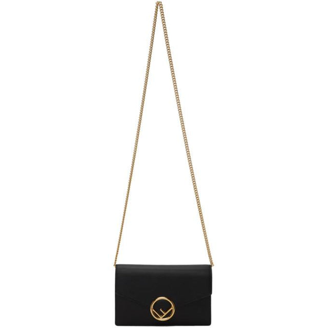 Fendi Black F is Fendi Chain Wallet Bag