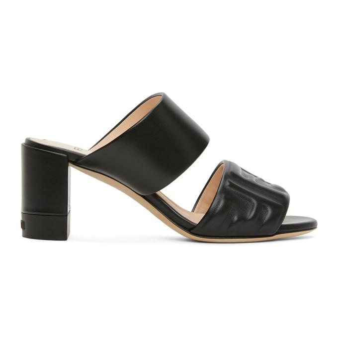 Fendi Black Forever Fendi Double Banded Sandals