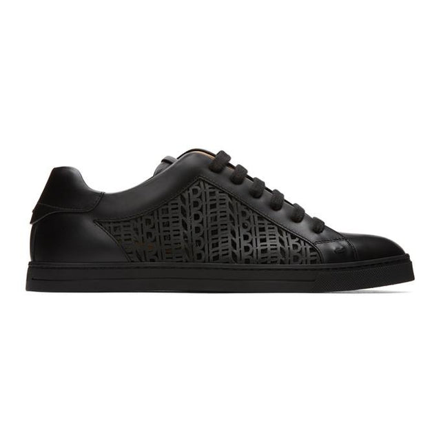 Fendi Black Leather Logo Sneakers