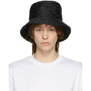 Fendi Black Silk Forever Fendi Bucket Hat