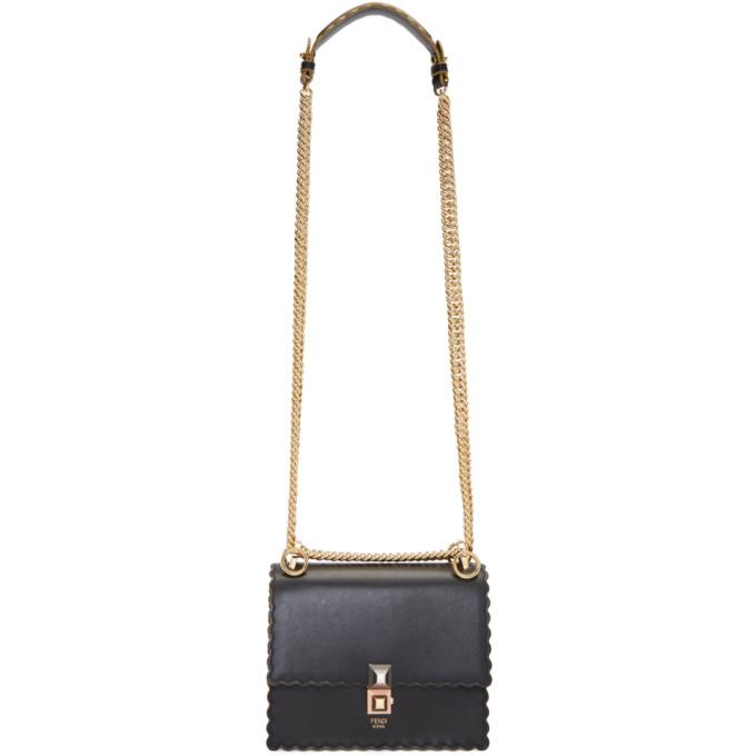 Fendi Black Small Scalloped Kan I Bag