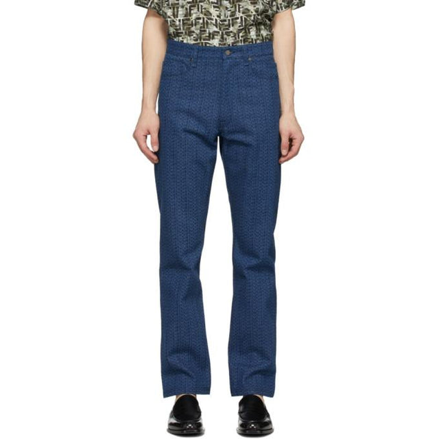 Fendi Blue Fendi Laser Jeans
