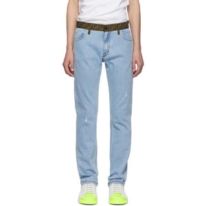 Fendi Blue Forever Fendi Belt Jeans