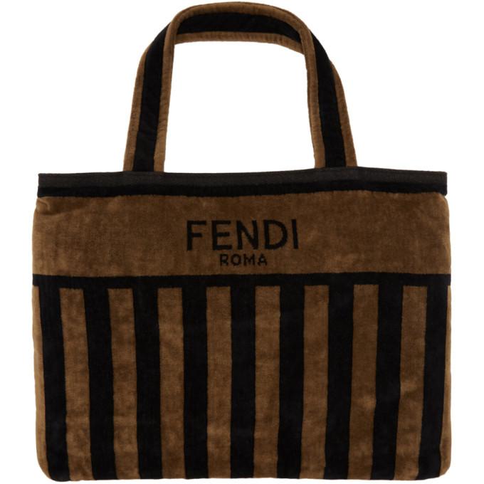 Fendi Brown and Black Convertible Towel Tote