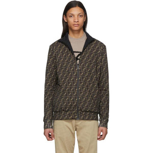 Fendi Brown and Black Forever Fendi Track Jacket