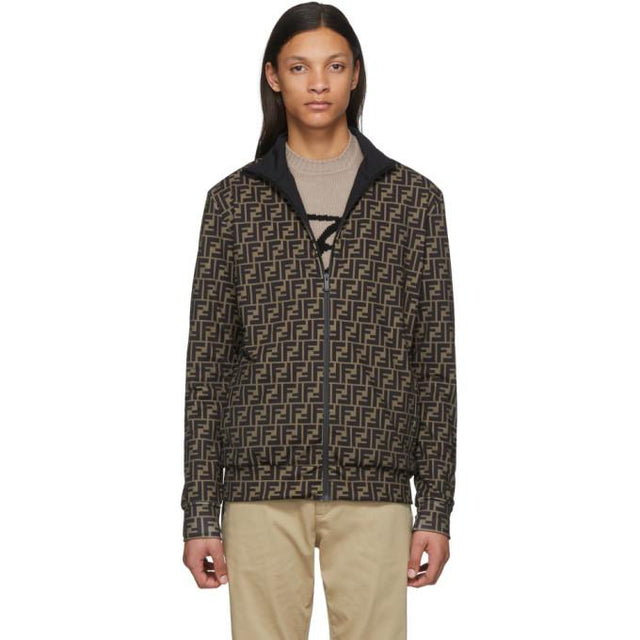Fendi Brown and Black Forever Fendi Track Jacket