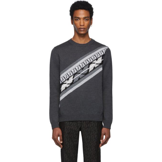 Fendi Grey Wool Forever Fendi Sweater