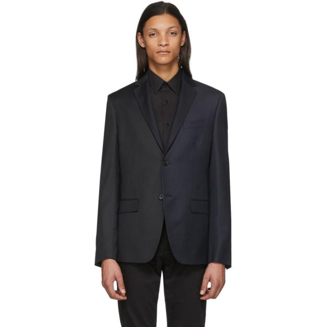 Fendi Navy and Black Bicolor Pinstripe Blazer