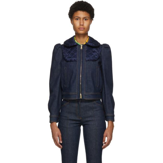Fendi Navy Cropped Denim Jacket