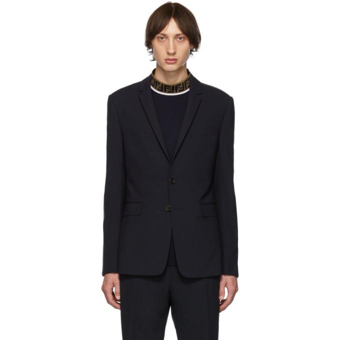 Fendi Navy Wool FF Blazer