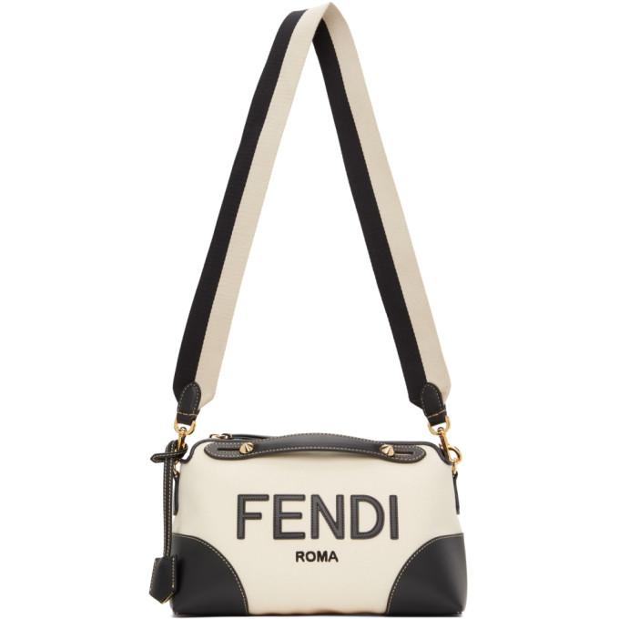 Fendi Off-White Canvas Medium King Fendi By The Way Boston Bag