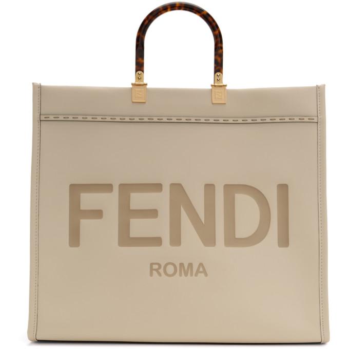 Fendi Off-White Large Sunshine Tote