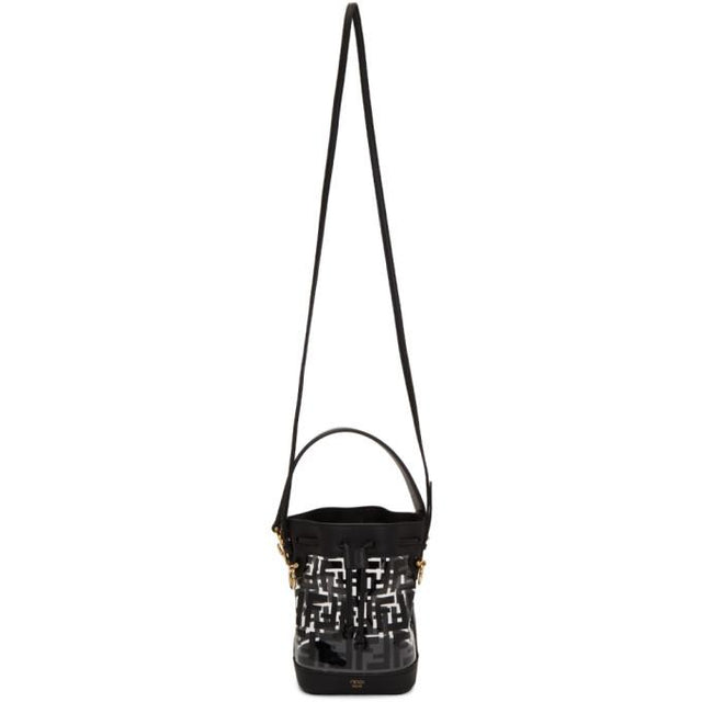 Fendi Transparent and Black PU Mini Mon Tresor Bag