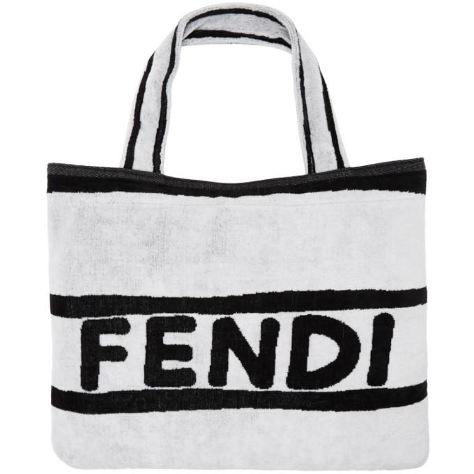 Fendi White and Black Convertible Towel Tote