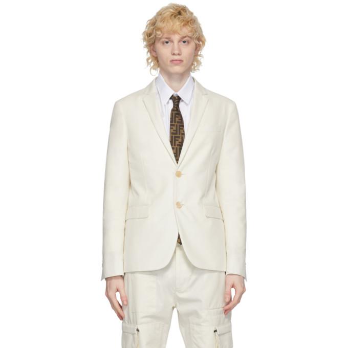 Fendi White Cotton Sports Blazer