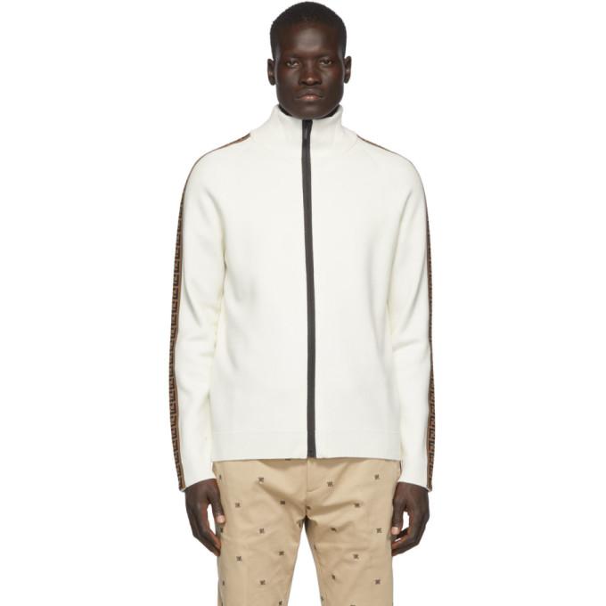 Fendi White Forever Fendi Tape Zip-Up Sweater