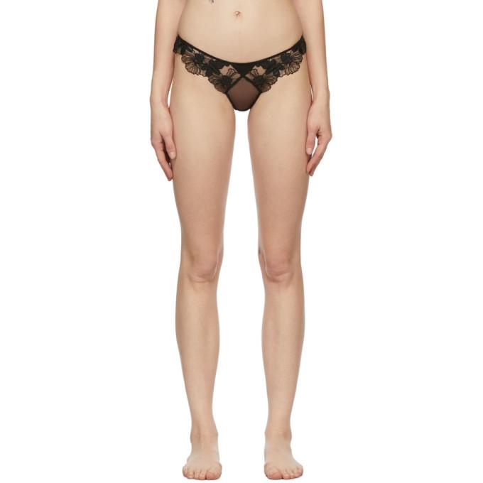 Fleur du Mal Black Violet Thong