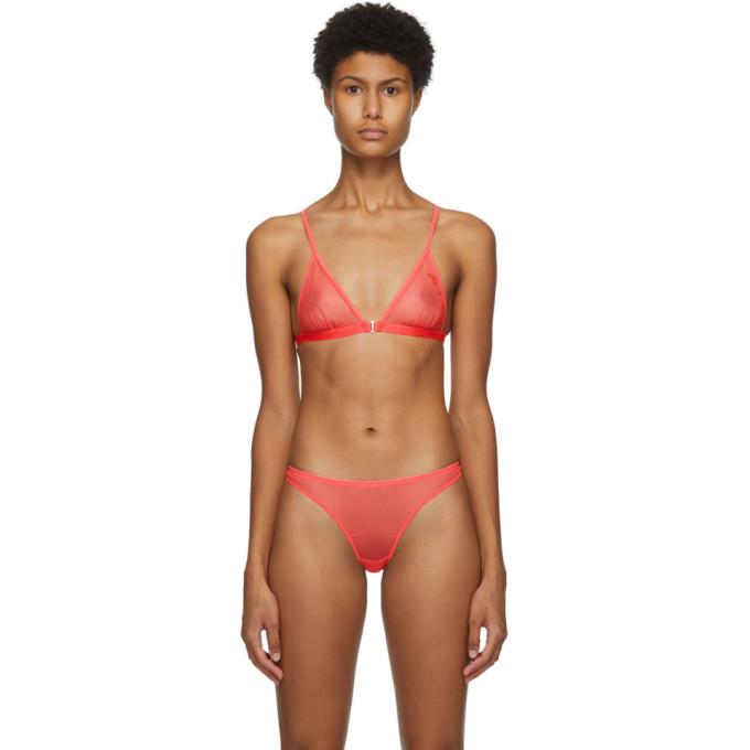 Fleur du Mal Pink Sheer Tulle Logo Bra