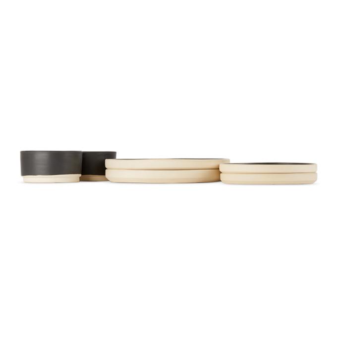 FRAMA SSENSE Exclusive Black Otto Stoneware Dinner Set-Serveware & Flatware-BlackSkinny