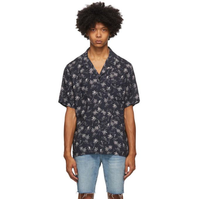 Frame Black Camp Collar Short Sleeve Shirt